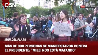 MAR DEL PLATA CACEROLAZOS contra Javier MILEI a metros del TEATRO en el que actuará FÁTIMA FLÓREZ [upl. by Anrahc]