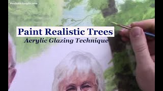 How to Paint Realistic Trees in Acrylic Using Glazes [upl. by Mushro]