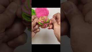 Craft in Minutes Easy TwoTone Pom Pom Ball Making with Your Fingers [upl. by Pen991]