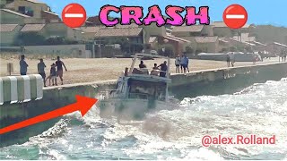 ⛔ CRASH DUNE VEDETTE CONTRE LA DIGUE DU PHARE DE CAPBRETON 😅Alexrolland [upl. by Bianchi]