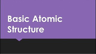 Basic Atomic Structure amp Subatomic Particles [upl. by Adalie]