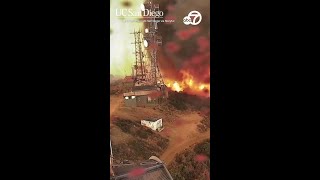 Webcam captures its own destruction as fire engulfs weather tower [upl. by Nnairrehs766]