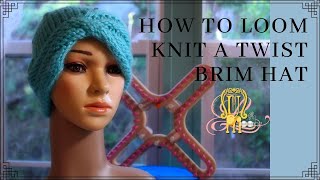 How to Loom Knit Twist Brim Hat [upl. by Hauger]