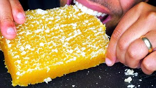 ASMR EATING HONEY BENEFITS EVERYDAY STICKY HONEYCOMB BIG BITES RAW STICKY MUKBANG SOUNDS [upl. by Obadias290]