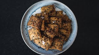 Sourdough Discard Crackers  Rosemary  Quinoa [upl. by Sisxela]