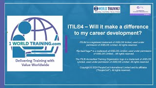 ITIL® 4  Will it make a difference to my career development [upl. by Jeffie]