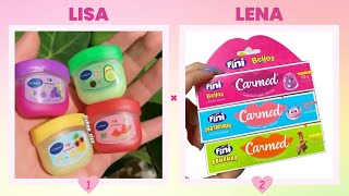 LISA OR LENA 💖quiz girl💖 LIP GLOSS  Beauty products lipgloss [upl. by Annayr]