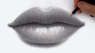 How to Draw  Shade Lips in Pencil [upl. by Eissirc]