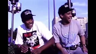 EazyE runs past Dre amp Yella with an uzi during an interview [upl. by Auroora]