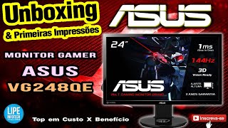 O Monitor Asus VG248QE é excelente para os garmes e também para os editores Unboxing e Impressões [upl. by Adeehsar]