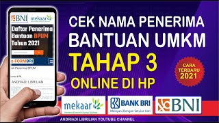 CARA CEK NAMA PENERIMA BANTUAN UMKM TAHAP 3 [upl. by Anitnegra585]