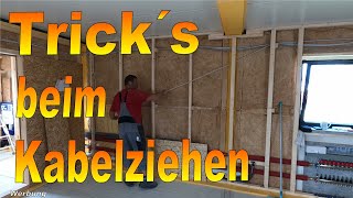 Kabelziehen auf der Baustelle 😉wie ein Profi 👍 Kabel ziehen tricks [upl. by Irrem337]