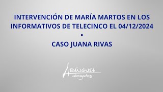 Intervención de María Martos en los informativos de Telecinco el 4 de diciembre de 2024 [upl. by Daisey]