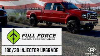 73 Powerstroke Before and After FULL FORCE INJECTOR UPGRADE [upl. by Nariko]