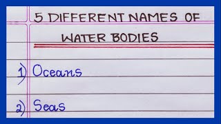 Names of Water Bodies  in English  5 Names of Water Bodies  List of Water bodies [upl. by Ori259]