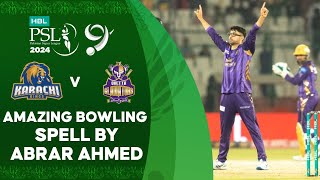 Amazing Bowling Spell By Abrar Ahmed  Karachi vs Quetta  Match 16  HBL PSL 9  M1Z2U [upl. by Yrret]