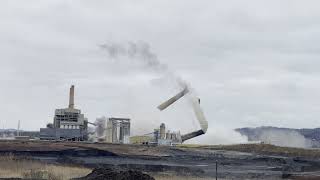 Conesville Power Plant Stack and Unit Implosion 121921 [upl. by Hgielime]