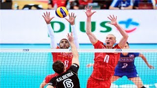 Monster block  Ervin Ngapeth  France vs Serbia VNL semifinal decider [upl. by Lorena]