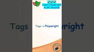 Playwright Tutorial  Tags in Playwright  Tagging Tests playwright shorts [upl. by Chaffee]