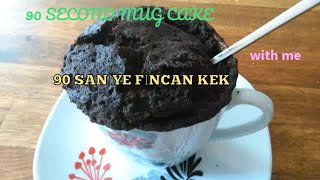 🎂☕ 90 SANİYE de Mikrodalga da Fincan KEK🍀 YUMURTASIZ [upl. by Clementis]