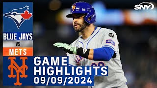 Mets vs Blue Jays 992024  NY Mets Highlights  SNY [upl. by Heather]