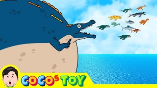 Pristichampsus becomes a giant balloon Im still hungry｜Ichthyosaurus dinosaurs kidstoon｜CoCosToy [upl. by Doralynne]