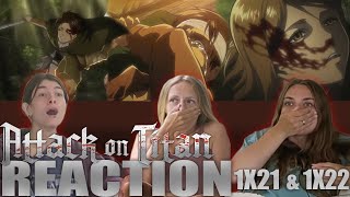 Attack on Titan SUB  1x21 amp 1x22 BEST EPISODES YET  Reaction [upl. by Rochkind]