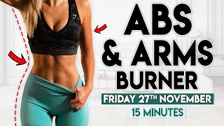 ABS and ARMS BURNER  15 minute Home Workout [upl. by Charisse]