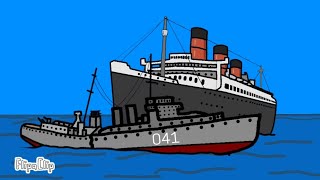 RMS QUEEN MARY🚢 y el hundimiento del HMS Curacoa FlipaClip [upl. by Johannes]