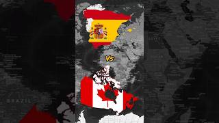 Spain vs Canada Comparison shorts facts countries countryballs map geography [upl. by Aihtnyc589]