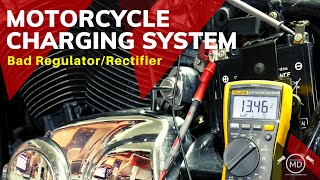 Motorcycle Charging System Bad RegulatorRectifier [upl. by Kaufmann]