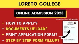 Loreto College Online Admission Form Fillup 2023  West Bengal College Admission 2023  UG Admission [upl. by Rehpotsyrhc]