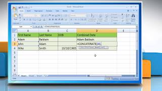 CONCATENATE Function in Excel 2007 [upl. by Nej]