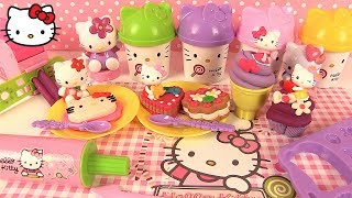 Pâte à Modeler Hello Kitty Gâteaux Glace Cupcake Maxi Coffret Gourmand ハローキティ [upl. by Dnalyr183]