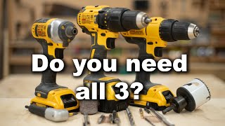 How to Use a DrillDriver Impact Driver amp Hammer Drill and How Theyre Different [upl. by Relyc]