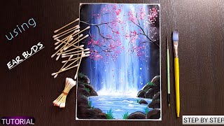 Easy Waterfall Landscape Painting tutorial for beginners  Step by step Waterfall Landscape Paintin [upl. by Darius]