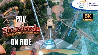 🎢Shambhala Onride quotPRIMERA FILAquot 5K POV PortAventura® WORLD [upl. by Ixel]