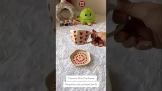 Pinteresty Cup Saucer set ✨🌼 meesho meeshohaul shorts youtubeshorts viralvideo [upl. by Wexler]