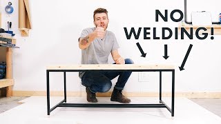 DIY MetalBased Coffee Table w NO WELDING  Modern Builds [upl. by Flan]