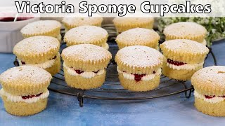 Victoria Sponge Cupcakes Recipe [upl. by Nannah]