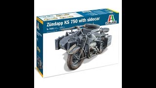 NEW Italeri 19 ZUNDAPP KS 750 with Sidecar [upl. by Eveline]