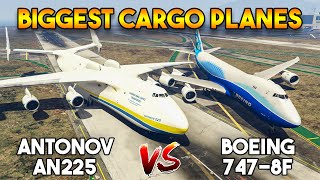 GTA 5 ONLINE  ANTONOV AN225 VS BOEING 7478F BEST BIGGEST CARGO PLANE [upl. by Yecnuahc]