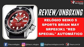 REVIEW Relógio Seiko 5 Sports Brian May SRPE83K1 quotRED SPECIALquot Automático  Thauro Relógios [upl. by Roshan]