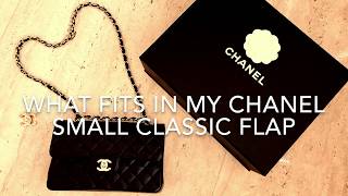 What fits inside small Chanel classic flap  Comparison with medium Chanel classic flap [upl. by Torey]