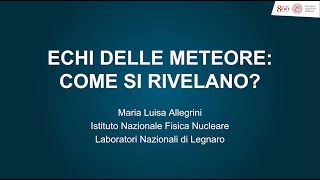 Echi delle meteore come si rilevano [upl. by Bowles]