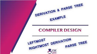 Leftmost Rightmost Derivation and Parse Tree  Example2  Syntax Analyzer  Lec13  Compiler Design [upl. by Haneeja]