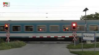 Eisenbahnkreuzung Nickelsdorf 1 A  3072018  Železniční přejezd  Austrian railroad crossing [upl. by Joby]