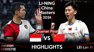 Jonatan CHRISTIE INA vs LEI Lan Xi CHN  China Masters 2024 Badminton [upl. by Terencio]