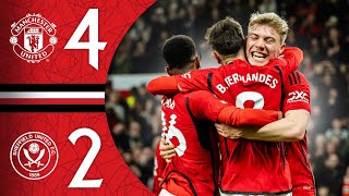 Bruno Gets A Brace At Old Trafford 😍  Man Utd 42 Sheffield United  Highlights [upl. by Alleusnoc]