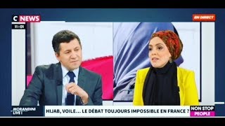 Hijab décathlon  Nadiya Lazzouni face à un élu FN sur CNEWS Morandini [upl. by Antonino]